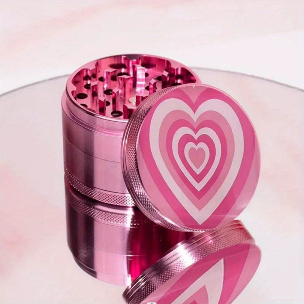 Trippy Pink Heart Rolling Tray and Herb Grinder set by Cloud9LLC