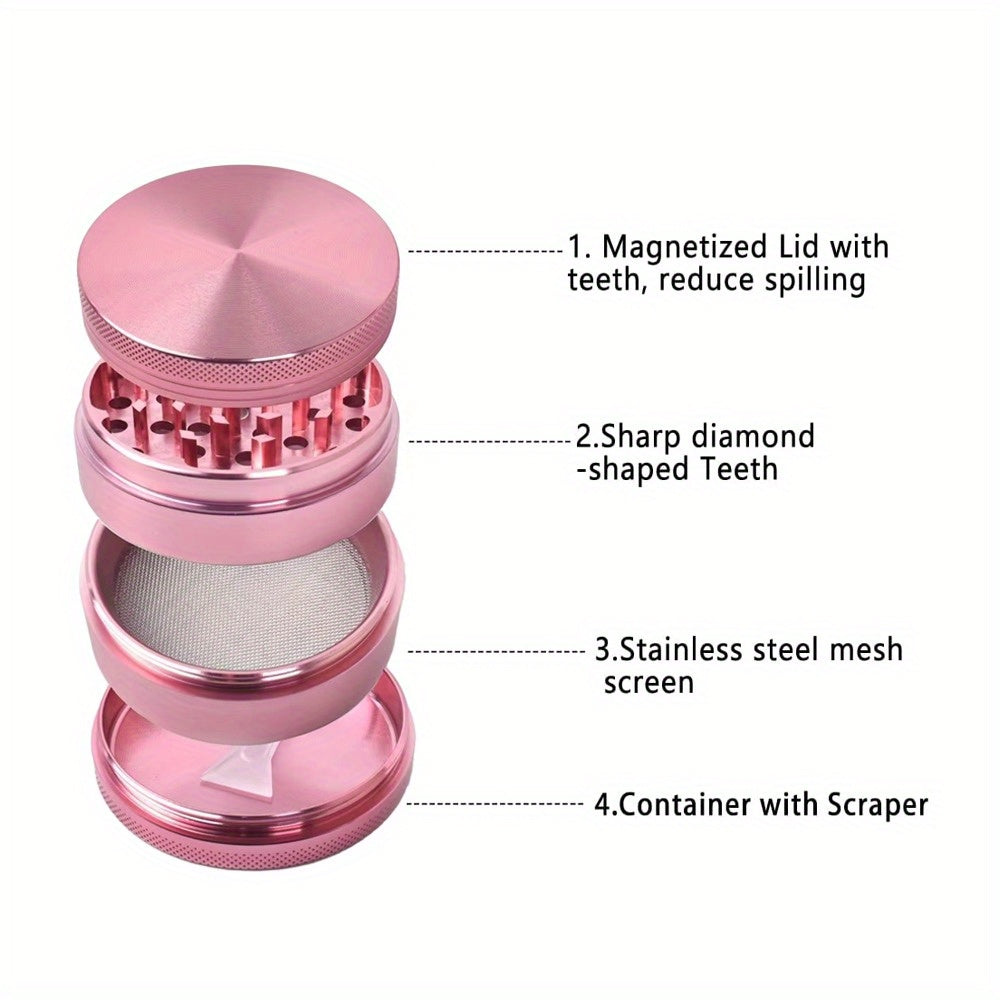 Trippy Pink Heart Rolling Tray and Herb Grinder set by Cloud9LLC