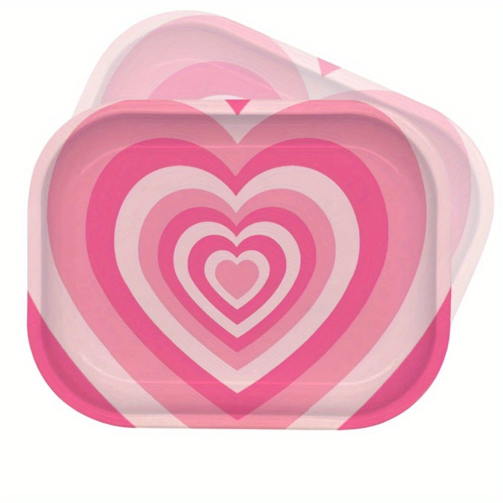 Trippy Pink Heart Rolling Tray and Herb Grinder set by Cloud9LLC