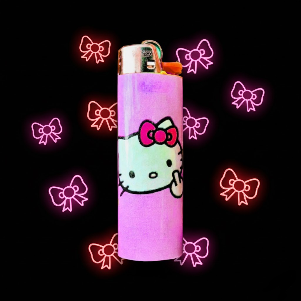 Pink Hello Kitty Middle Finger Lighter